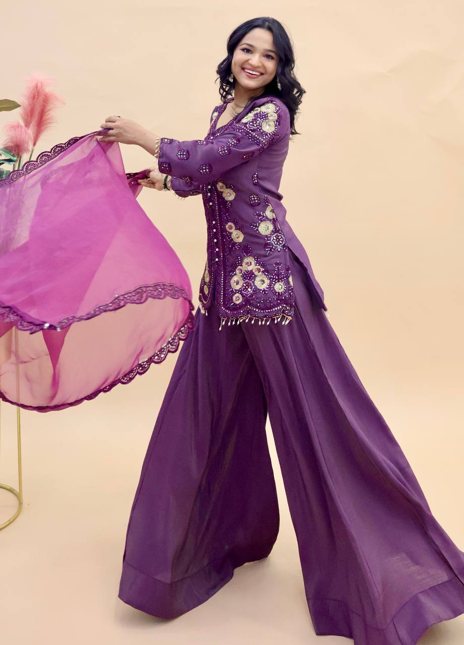 Sitara Luxe Crepe Silk Ensemble Suit Set