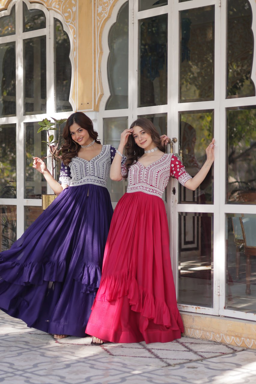 Aayesha Lehenga With Readymade Slit Cut Long Kurti Set