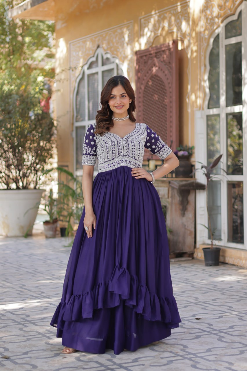Aayesha Lehenga With Readymade Slit Cut Long Kurti Set
