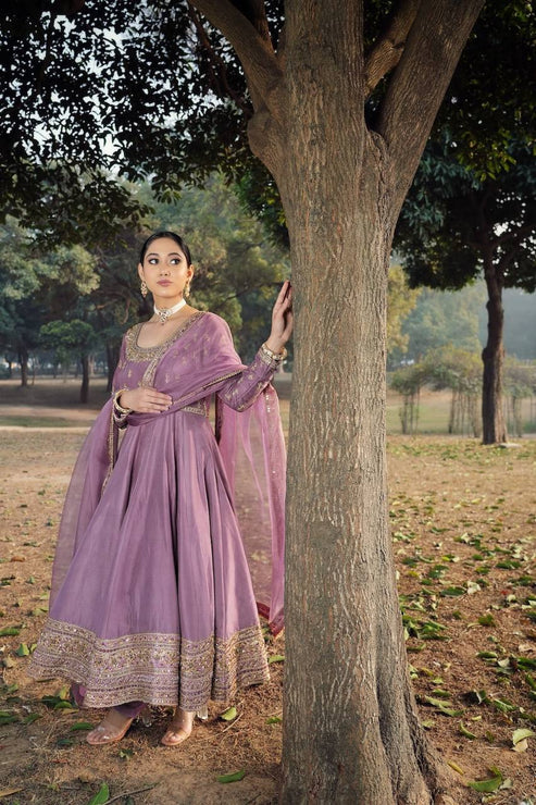 Amarisa-e-Lavender New Designer Party Wear Look Anarkali