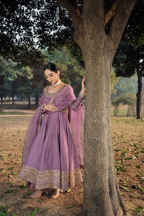 Amarisa-e-Lavender New Designer Party Wear Look Anarkali