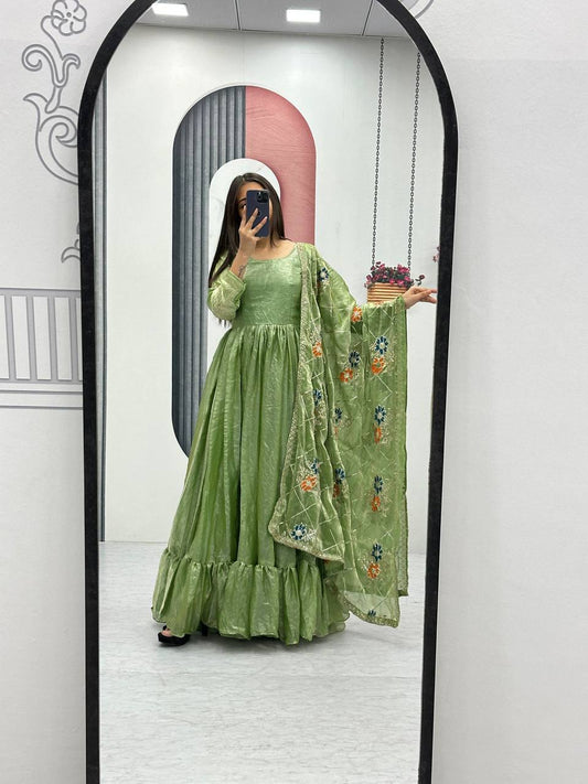 Tarini Designner Festival Embroidered Gown