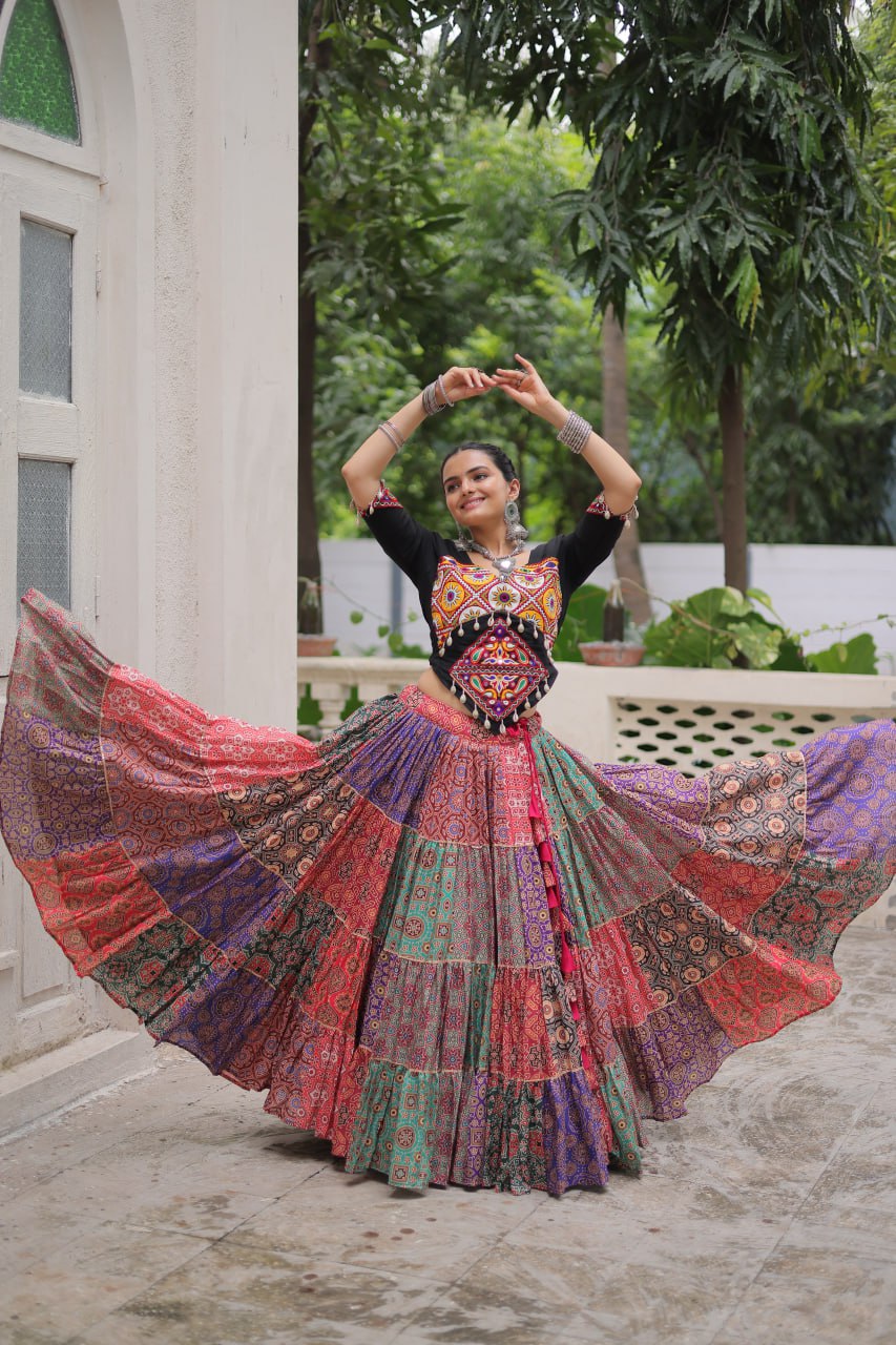 RangTarang Multicolor Cotton Mirror Work Chaniya Choli Set