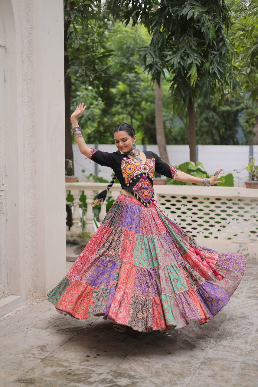 RangTarang Multicolor Cotton Mirror Work Chaniya Choli Set