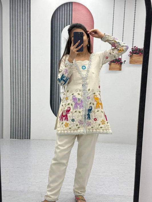 Rangrez Ivory Dreams Threaded Tales of Culture Suit Set