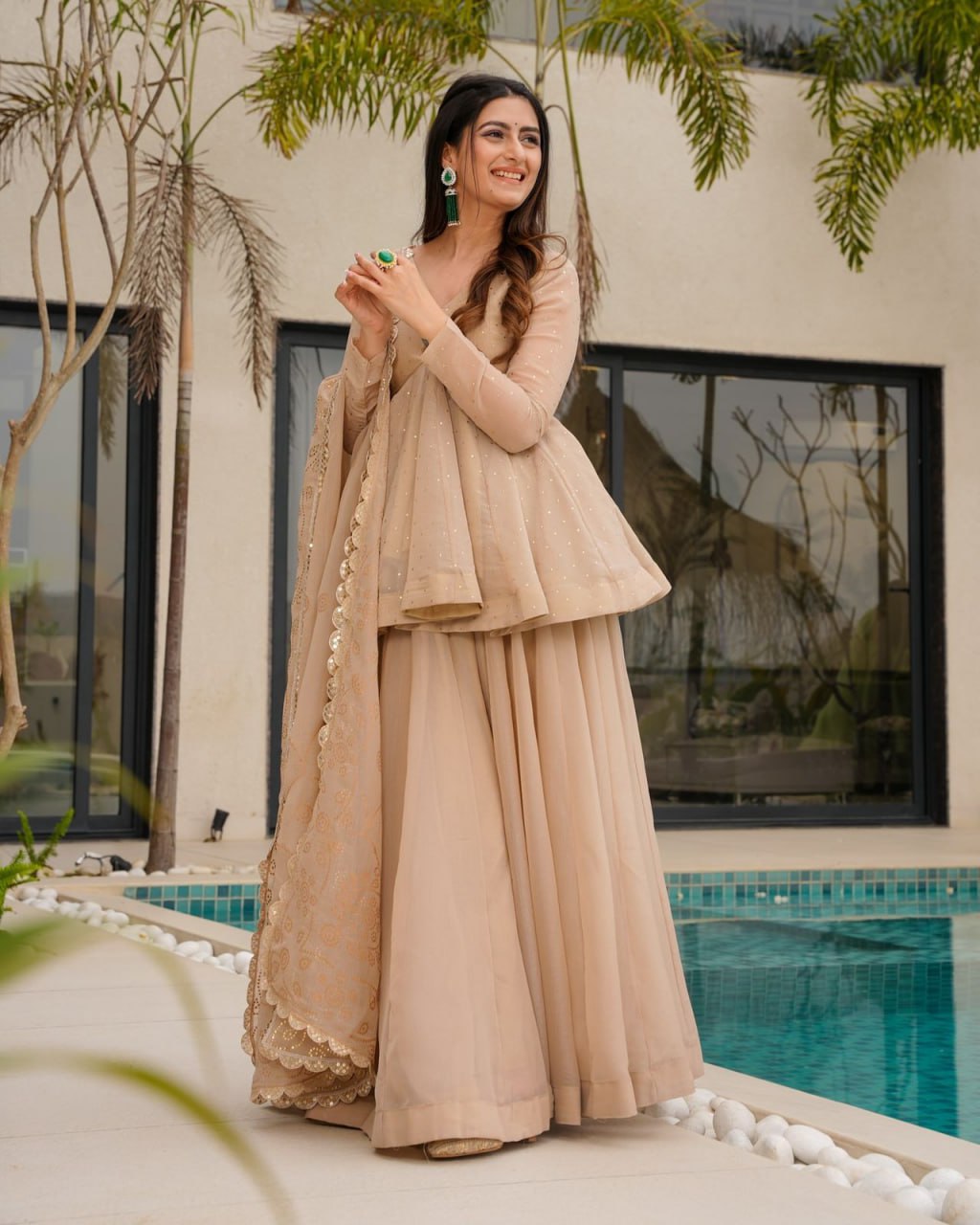 Naaznin Golden Sand Elegant Kurta Set