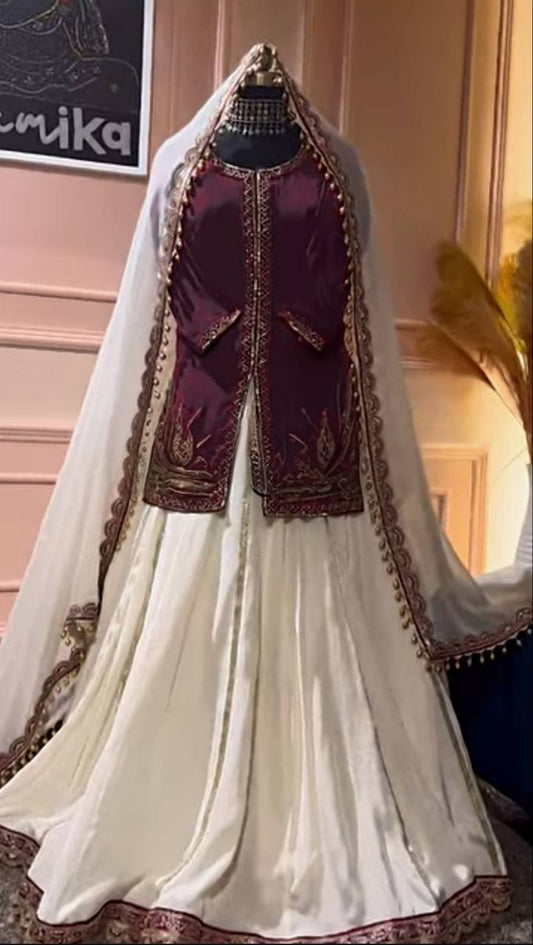 Sagnika  Beautiful Natural Crep Silk Lehenga Set