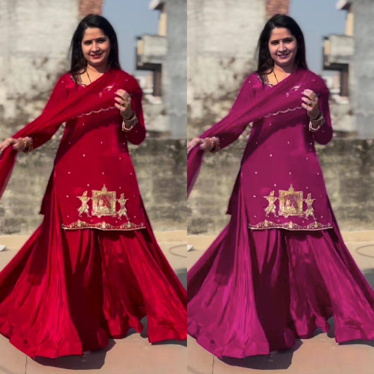 Meher's Classic Look Embroidered Bids Hand Work Set
