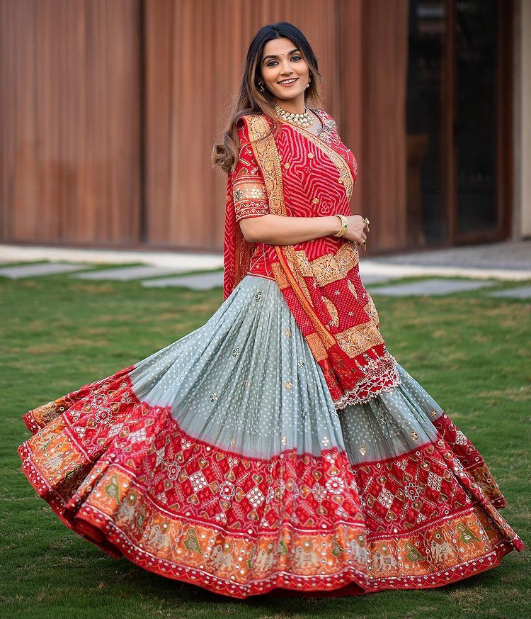 Navratri Special Fancy Digital Print Work With Real Mirror Work Lehenga Choli