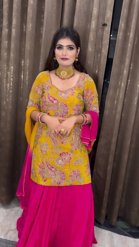 Golden Grace Pink Pretty  Desi Glamour  Lehenga  Set