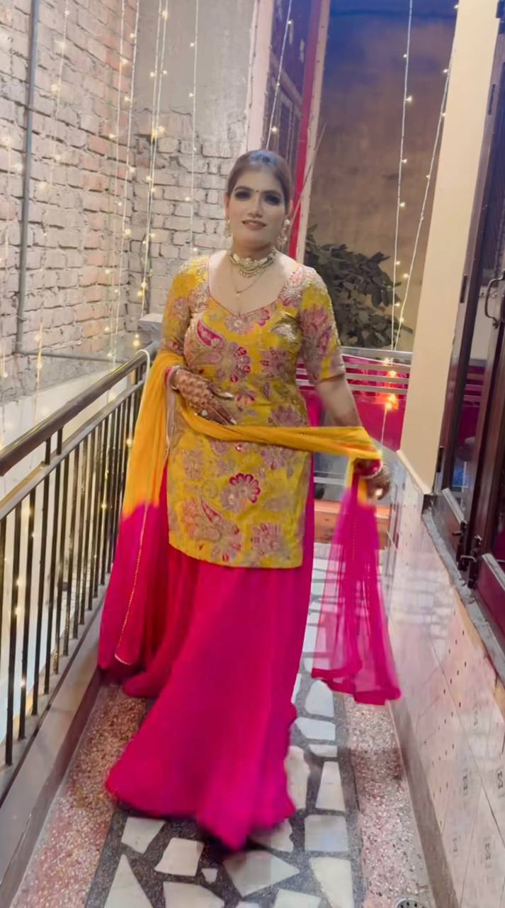 Golden Grace Pink Pretty Desi Glamour Lehenga Set