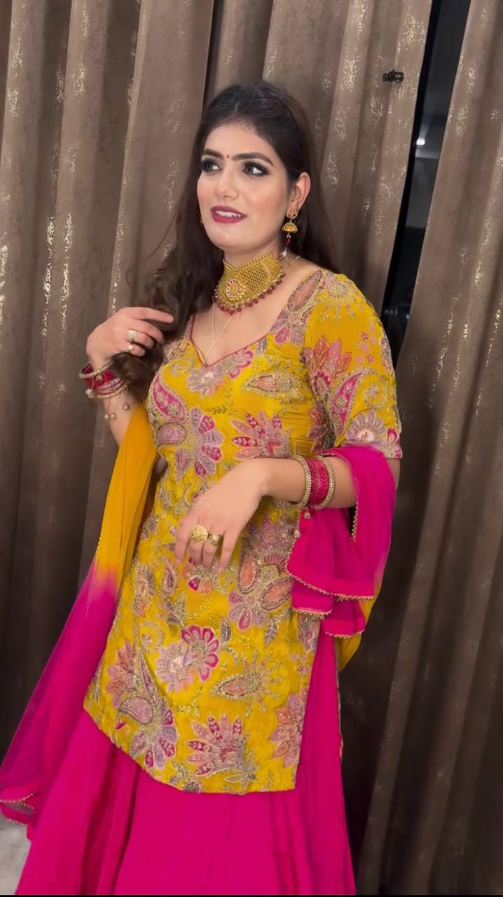 Golden Grace Pink Pretty Desi Glamour Lehenga Set