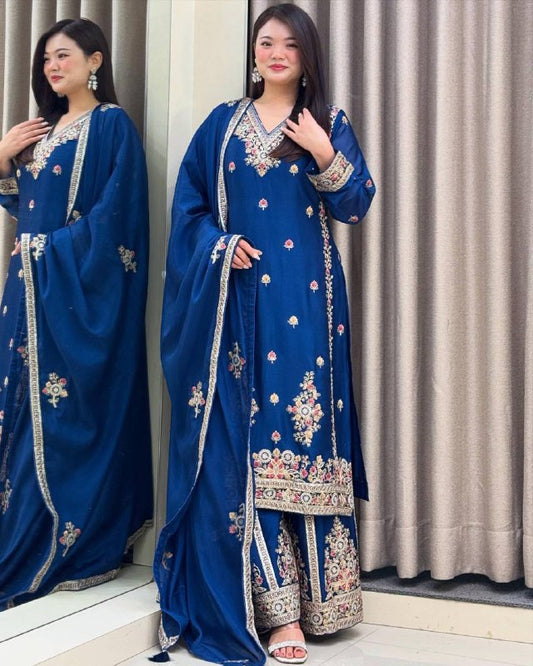 Advika Modern Muse Handcrafted Embroidered Sharara Suit Set