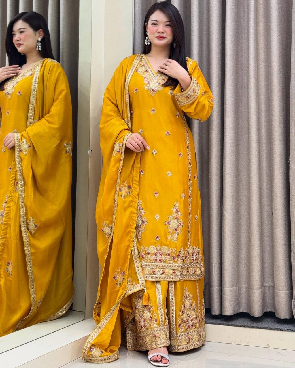 Advika Modern Muse Handcrafted Embroidered Sharara Suit Set