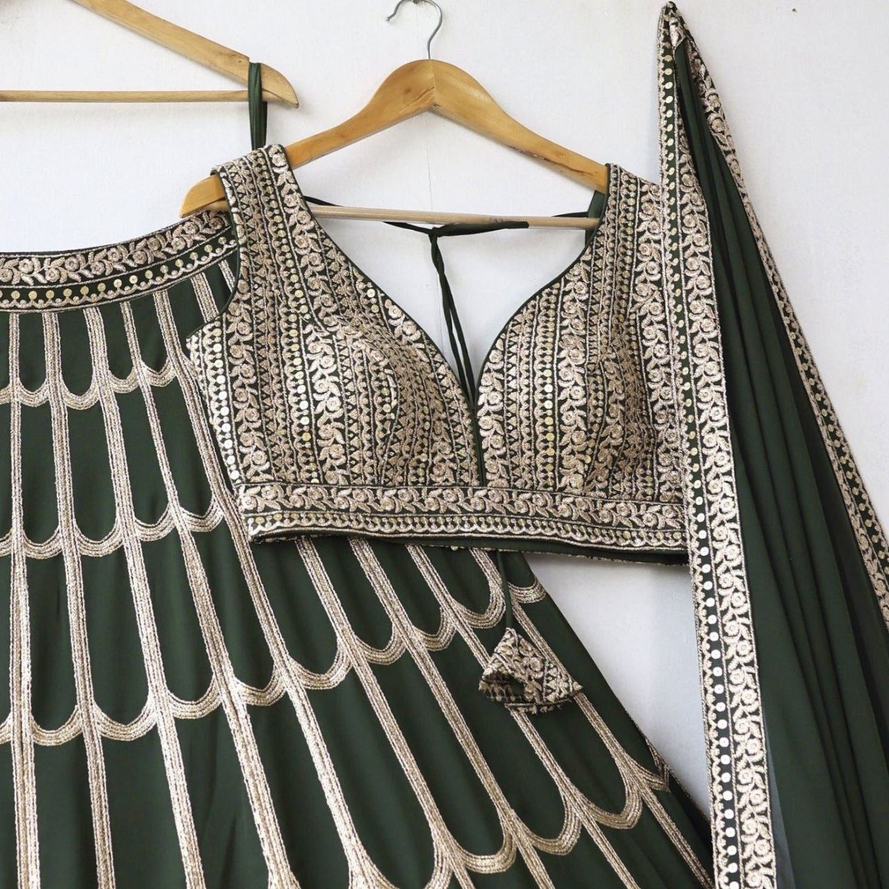 Designer Green Lehenga for Weddings and Celebrations