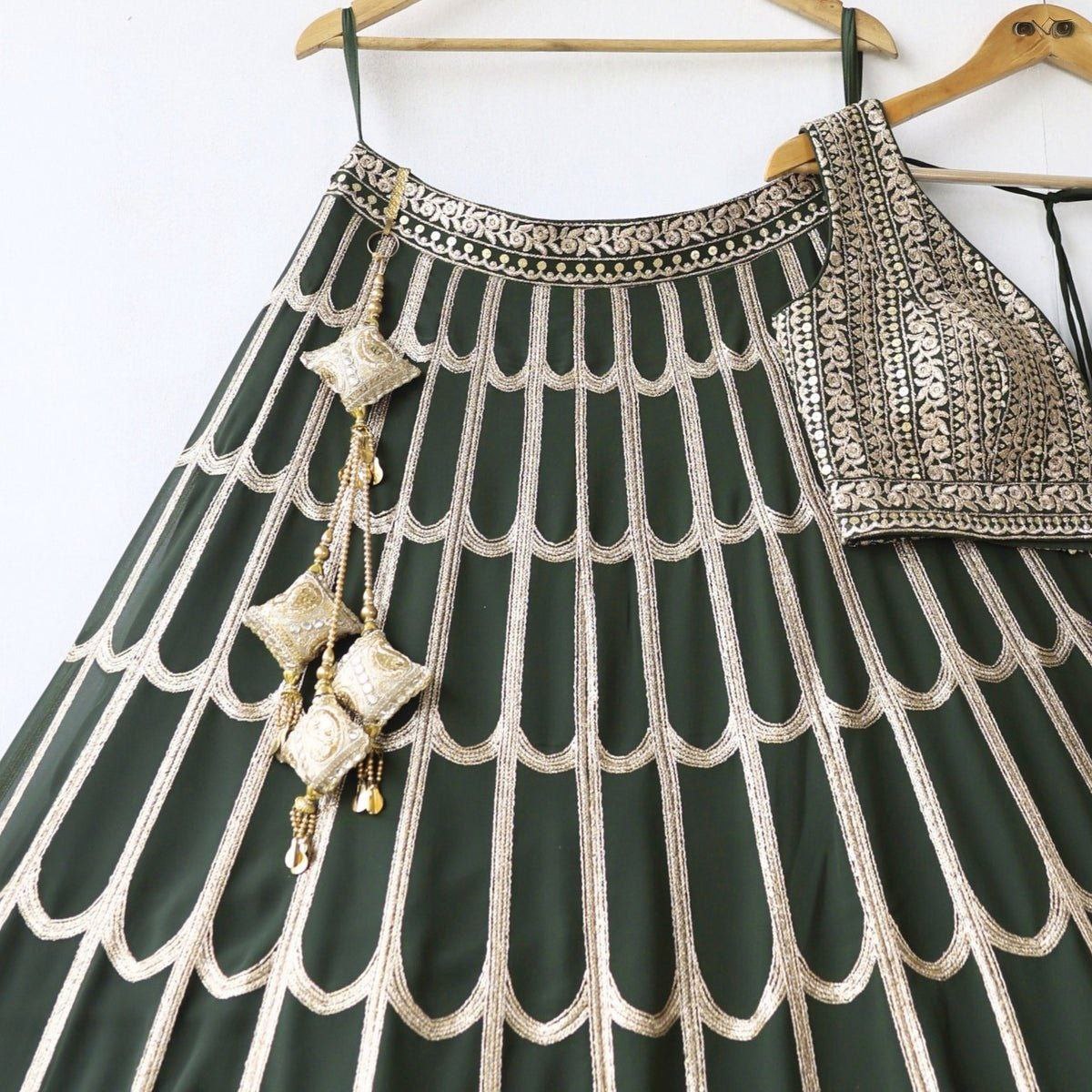Designer Green Lehenga for Weddings and Celebrations