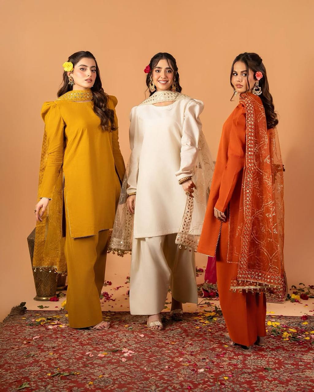 RangSaaz Elegance Heavy Natural Crep Silk Salwar Set