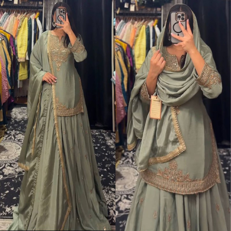 Suhana Look Chinnon Silk Good Looking Lehenga Set With Dupatta
