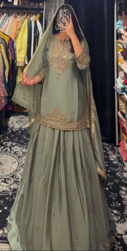 Suhana Look Chinnon Silk Good Looking Lehenga Set With Dupatta