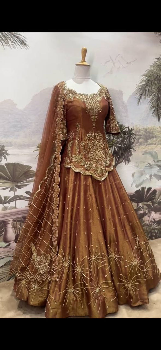Iravati Threadwork and Celestial Motifs Lehenga Set