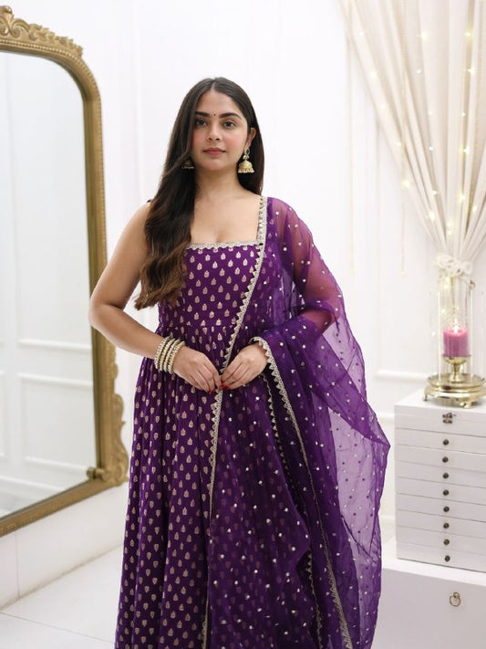 Ridhima Raagini Beautiful Jequard Silk  Anarkali  Set