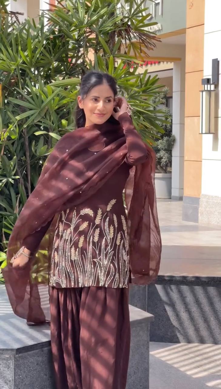 Reeva Designer Party Wear Look Farshi Shalwar Suit Set
