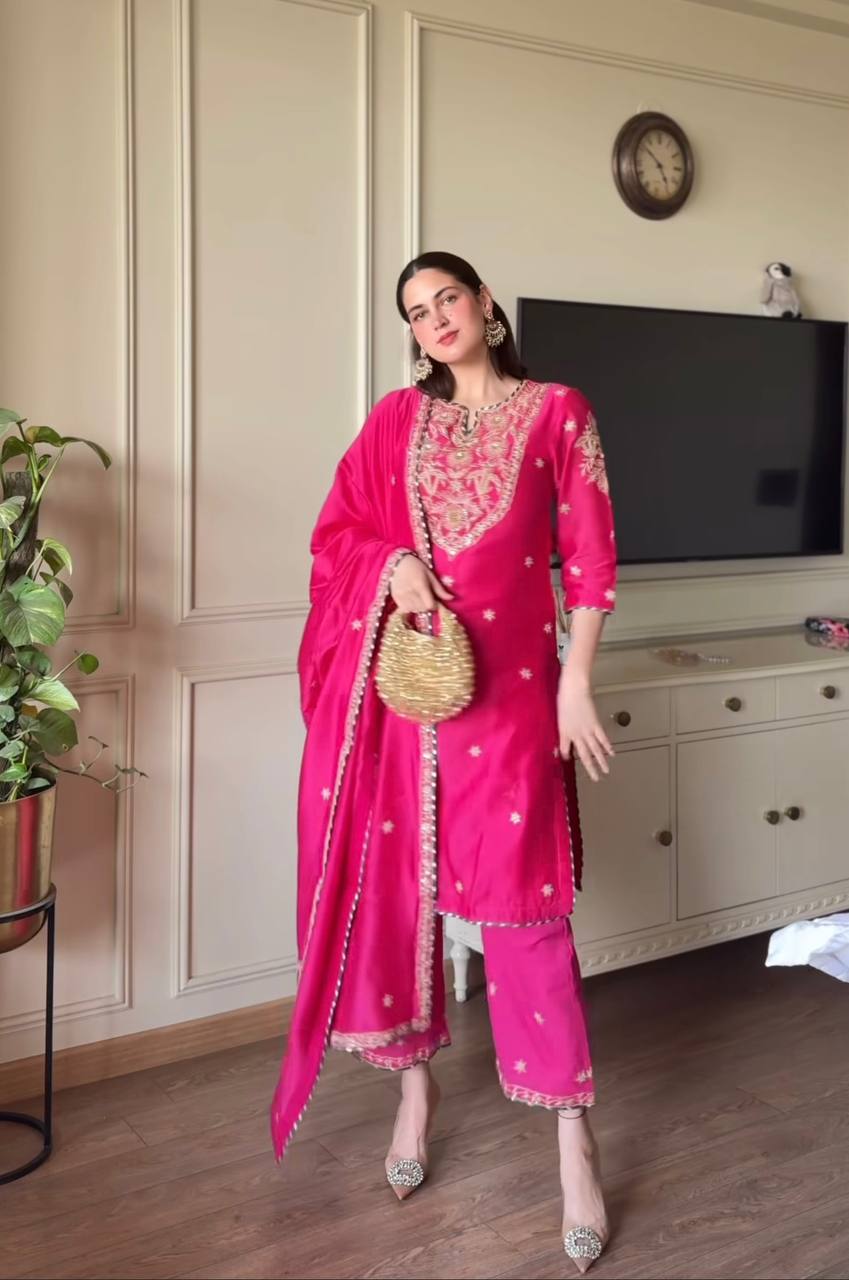 Fuchsia Royalty Ensemble Radiant Festive Designer Pakistani Suit