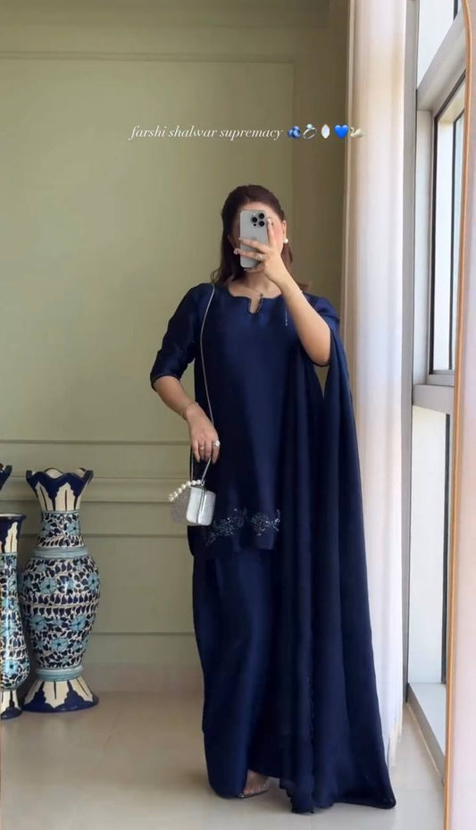Midnight Charm Embellished Farshi Shalwar Set