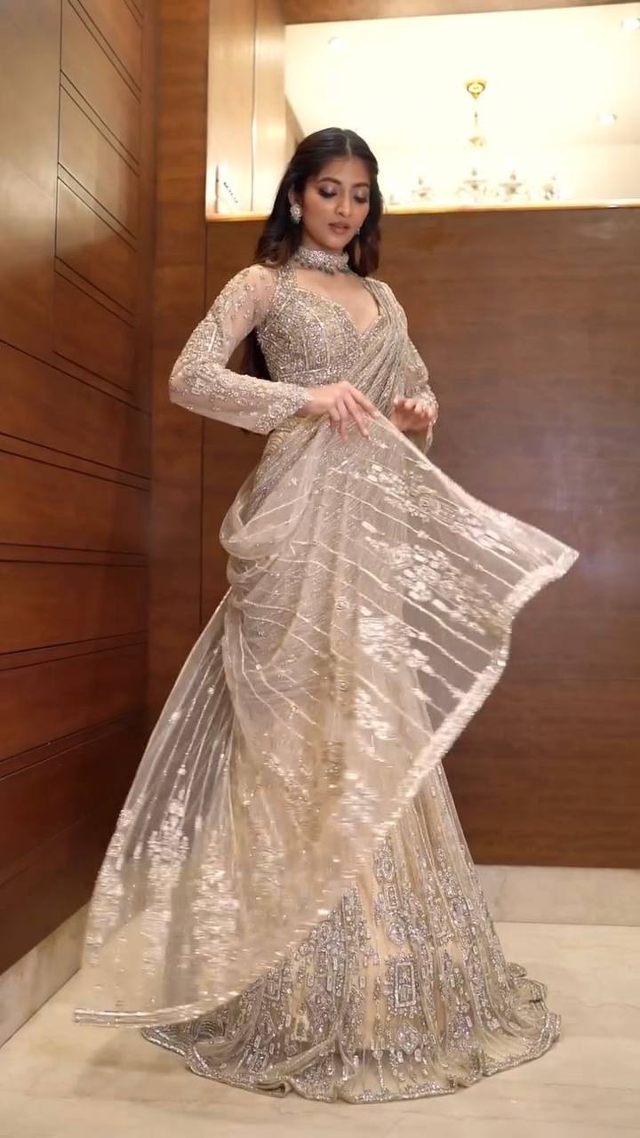 Zarina Luxe Muse Designer Ready To Wear Lahenga Saree