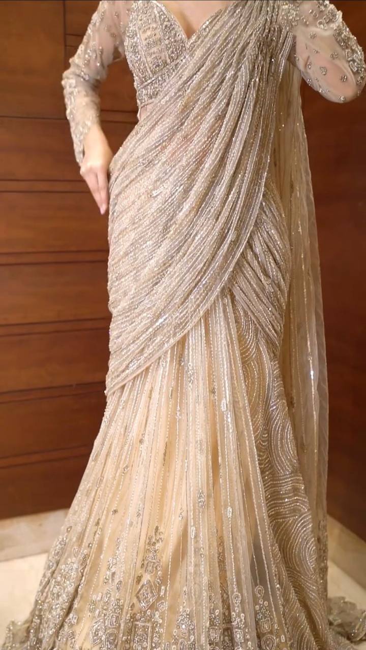 Zarina Luxe Muse Designer Ready To Wear Lahenga Saree