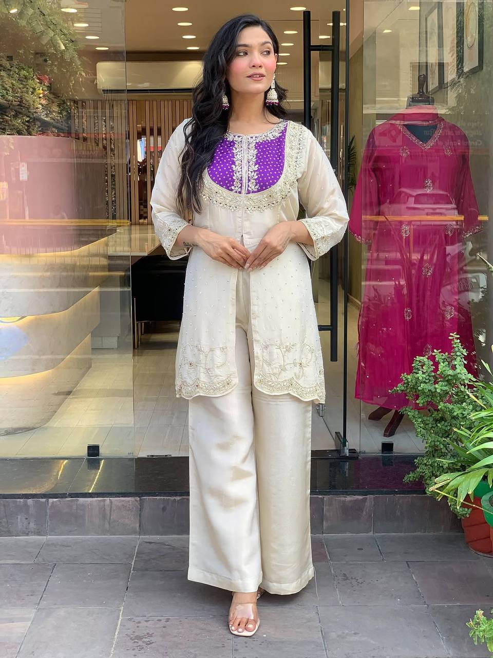 Libaas Luxe Yoke Embroidered Palazzo Style Co-ord Set