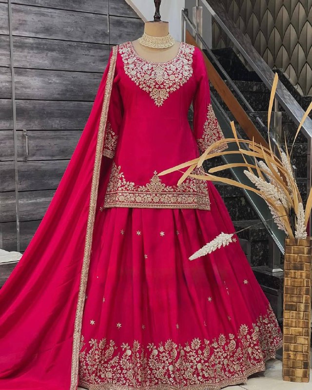 Saffron Royal Classic Short Kurti Lehenga Set