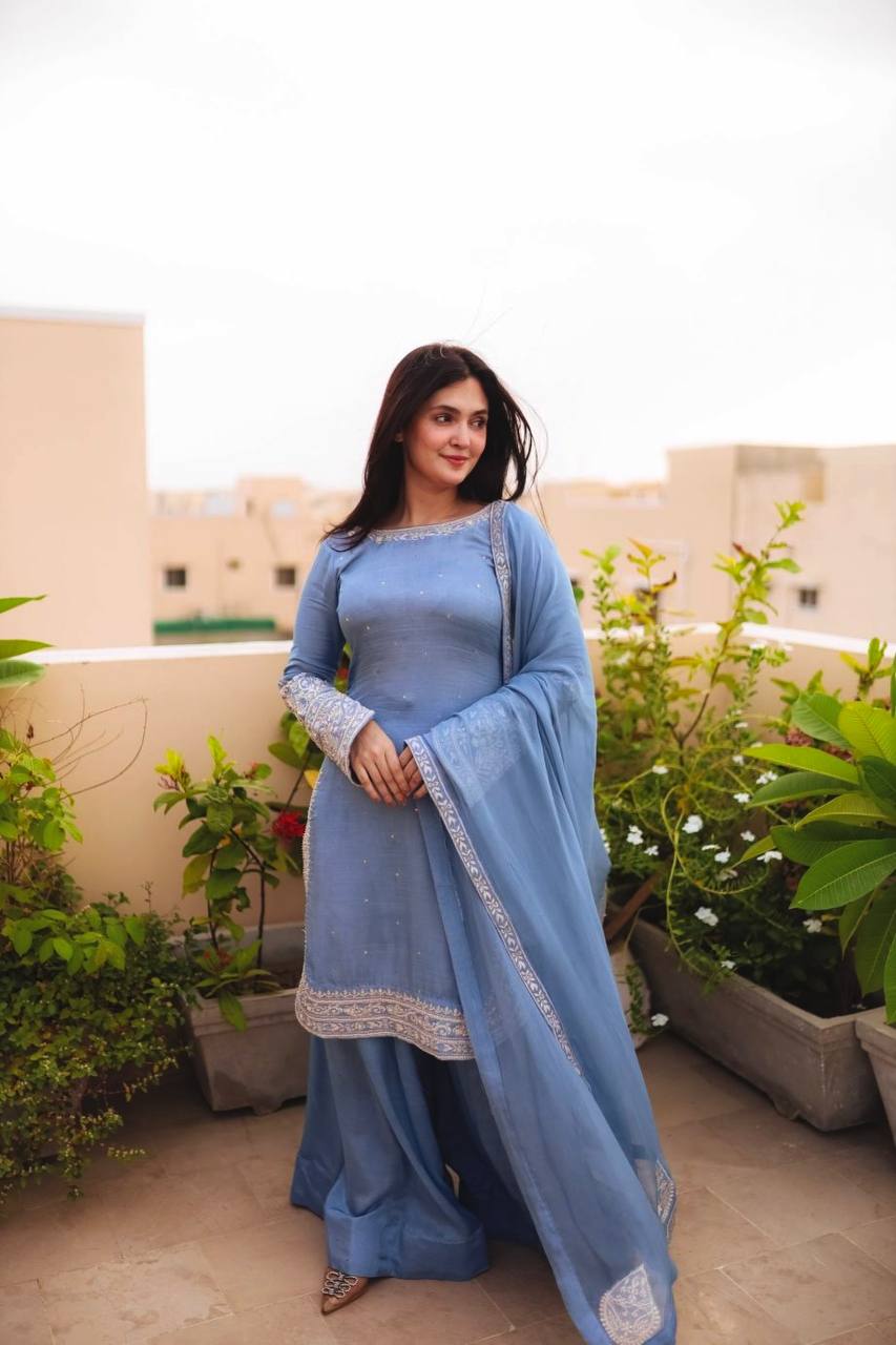 Amaira Bright Motif Embroidered Elegance Sharara Set