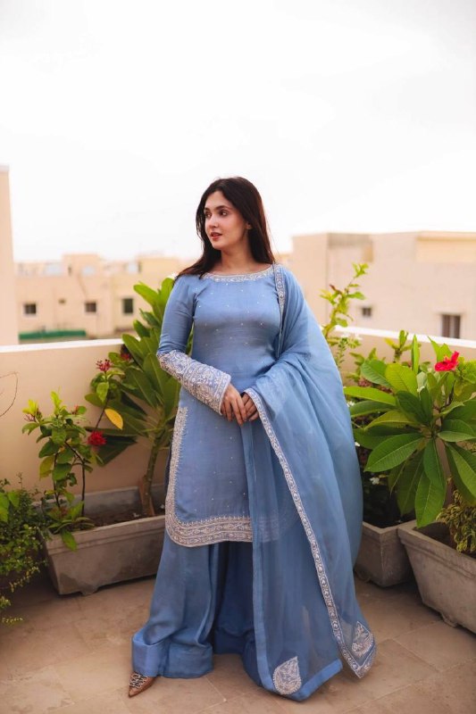 Amaira Bright Motif Embroidered Elegance Sharara Set