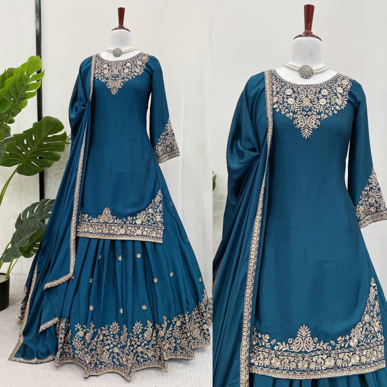 Saffron Royal Classic Short Kurti Lehenga Set