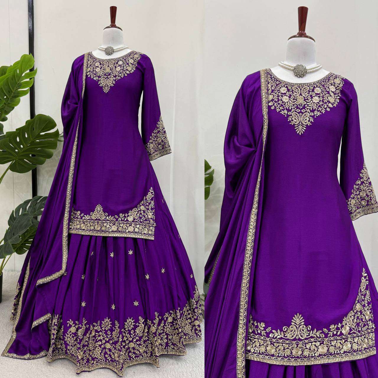 Saffron Royal Classic Short Kurti Lehenga Set