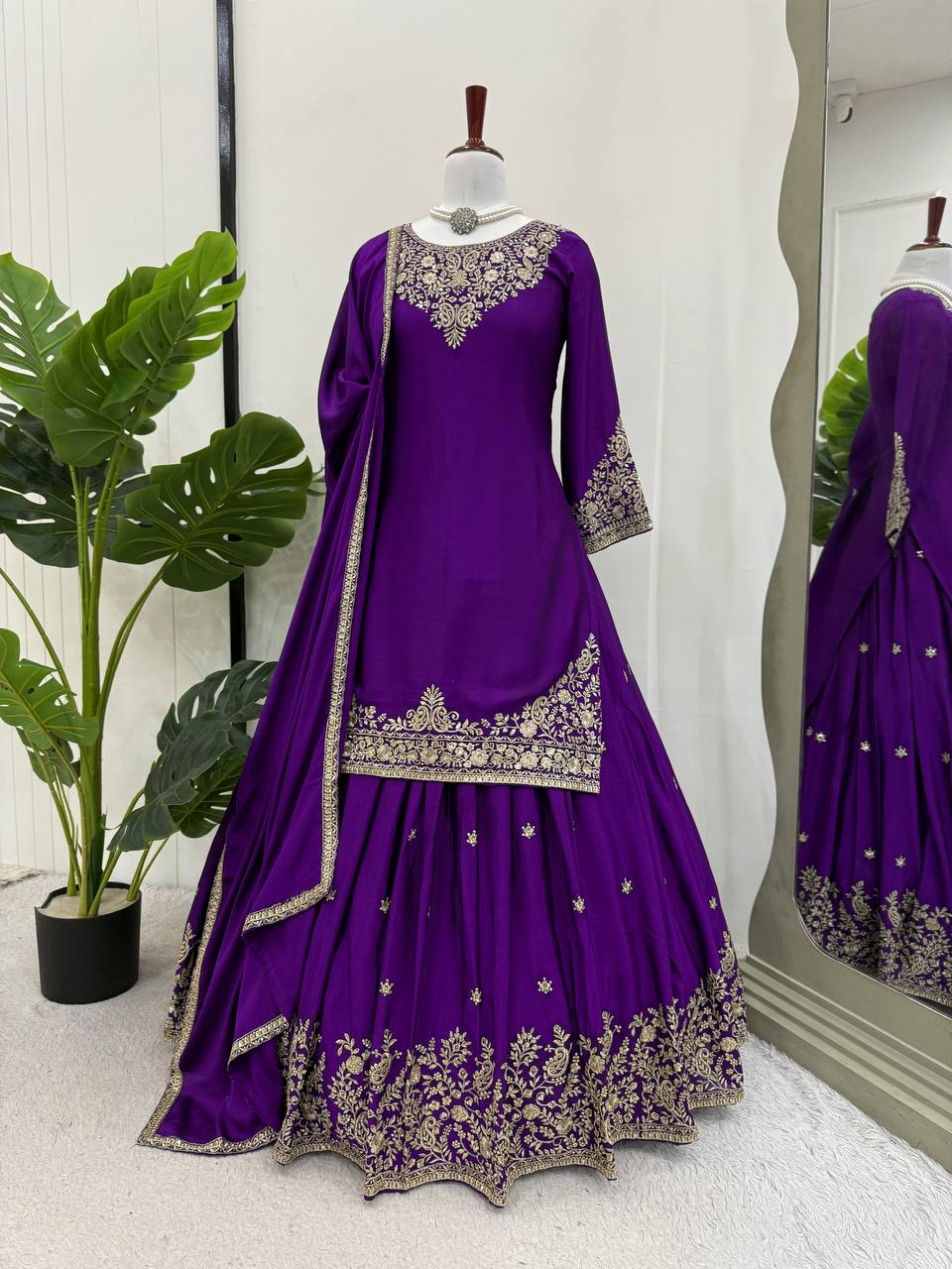 Saffron Royal Classic Short Kurti Lehenga Set