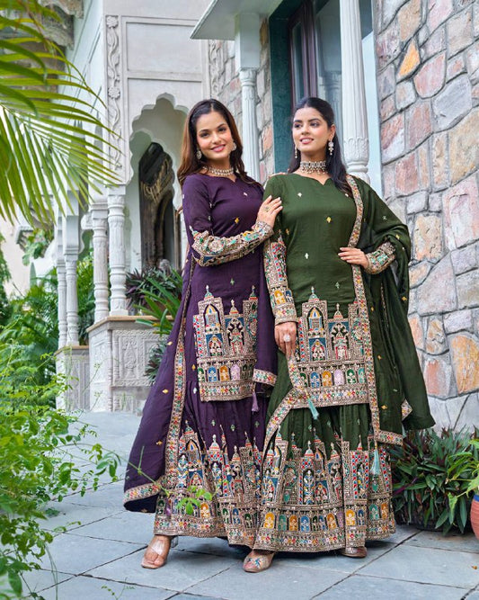 Reeva Royal Majesty Embroidered  Plazzo  Set