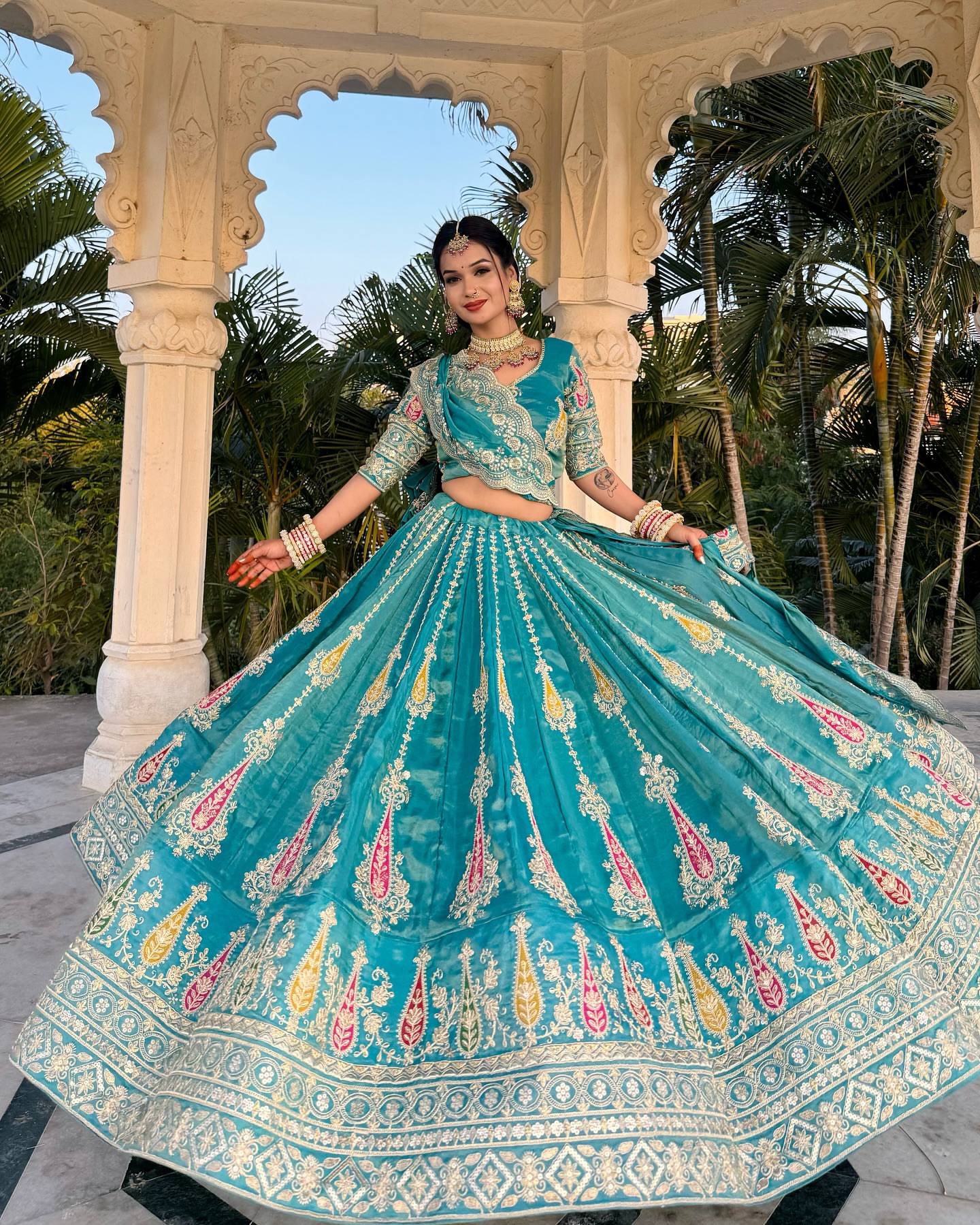 Neel Kamal Patola Embroidered Lehenga Set