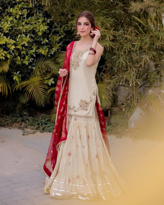 Libaas E Shan Designer And Elegance Three Piece Sarara Suit