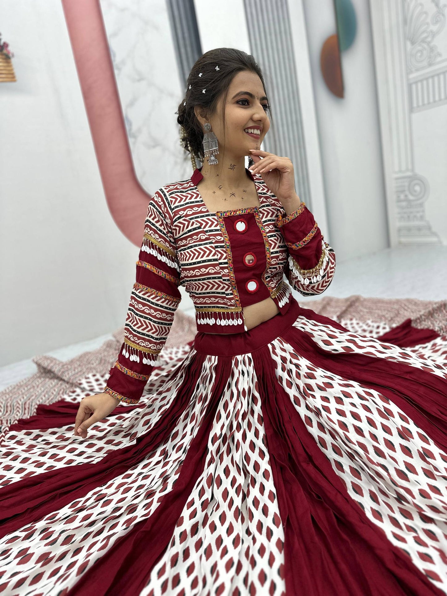Gulzaar Grace Pure Cotton Lehenga Set with Dupatta & Blouse
