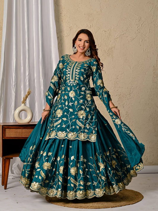 Diana chinnon Silk Designer Party Wear Lehenga Styles