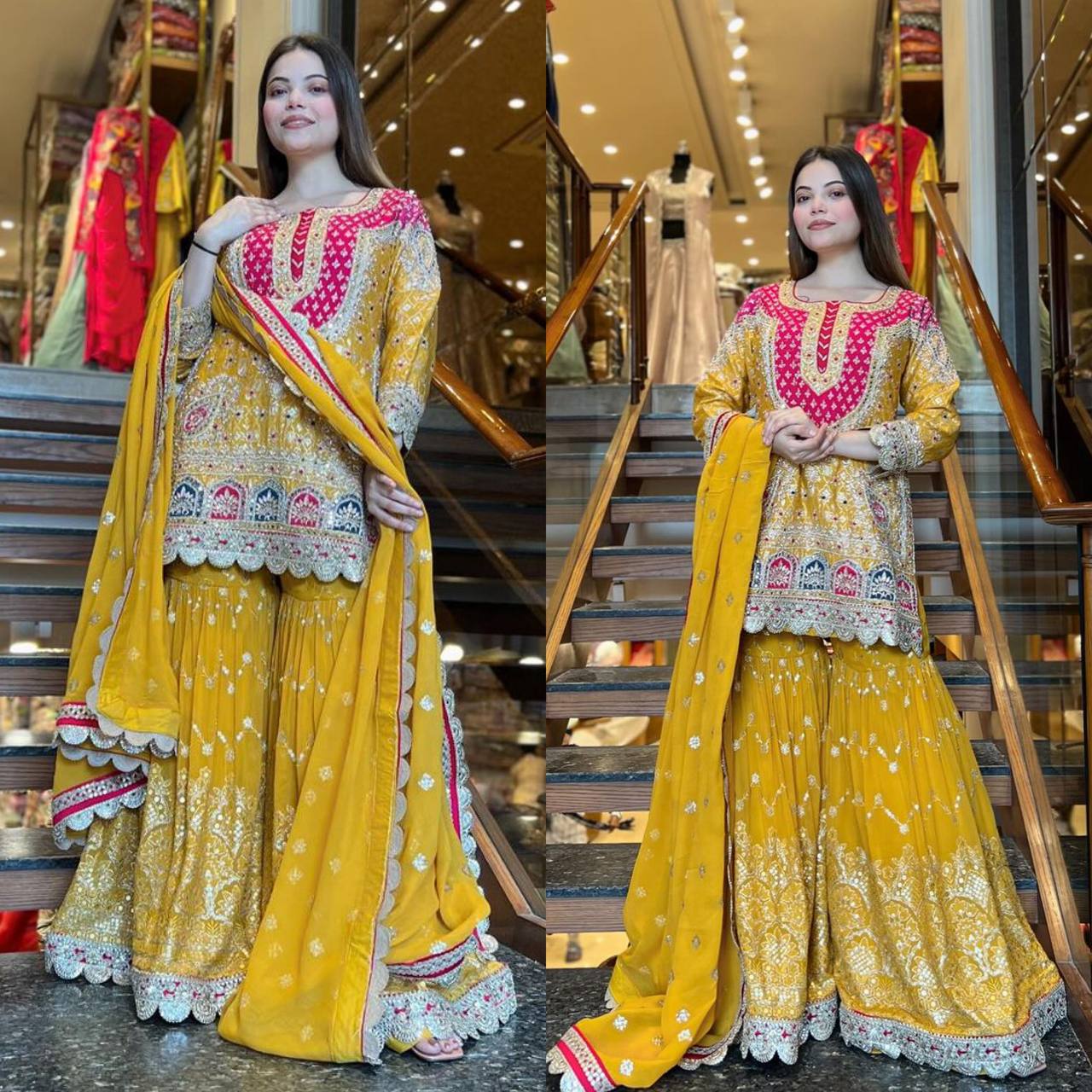 Mehrunisa Haldi Special Designer Sharara Set