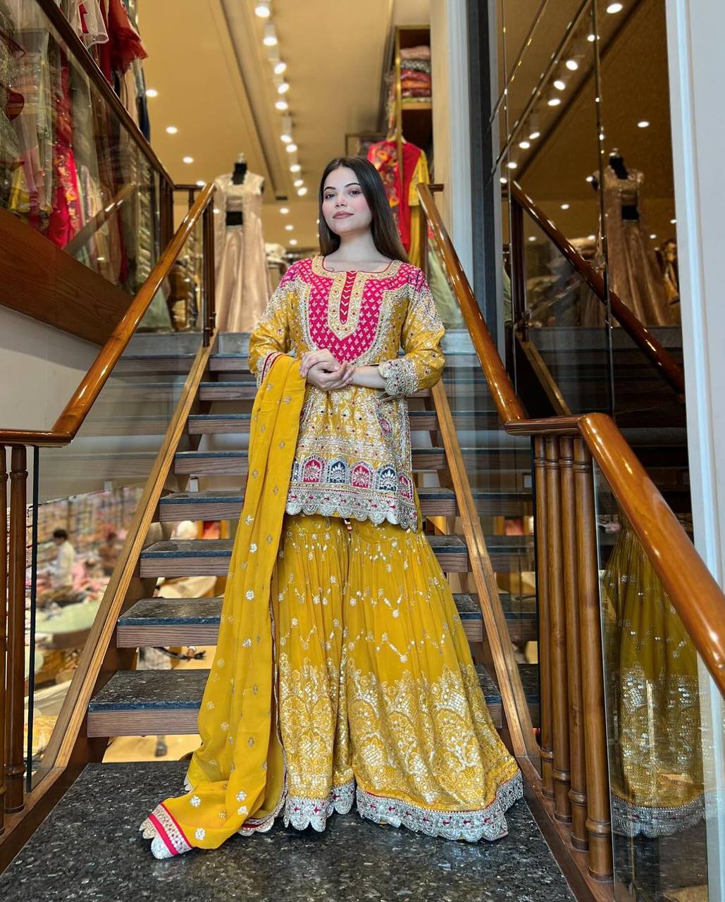 Mehrunisa Haldi Special Designer Sharara Set