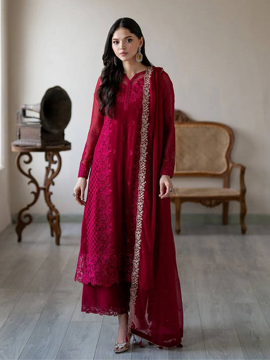 Nazakat in Maroon Grace  Georgette Party Wear Suit