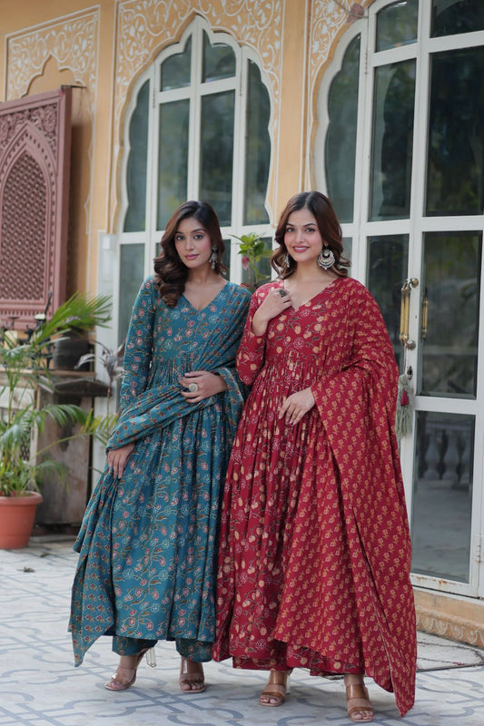 Diya Beige Cotton Suit Set