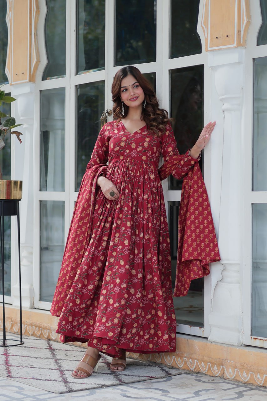 Diya Beige Cotton Suit Set