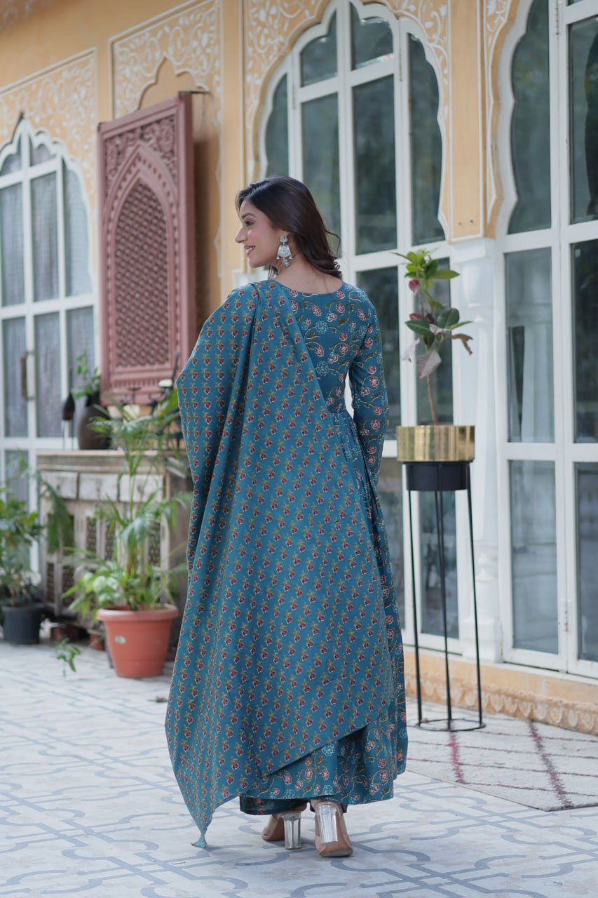 Diya Beige Cotton Suit Set