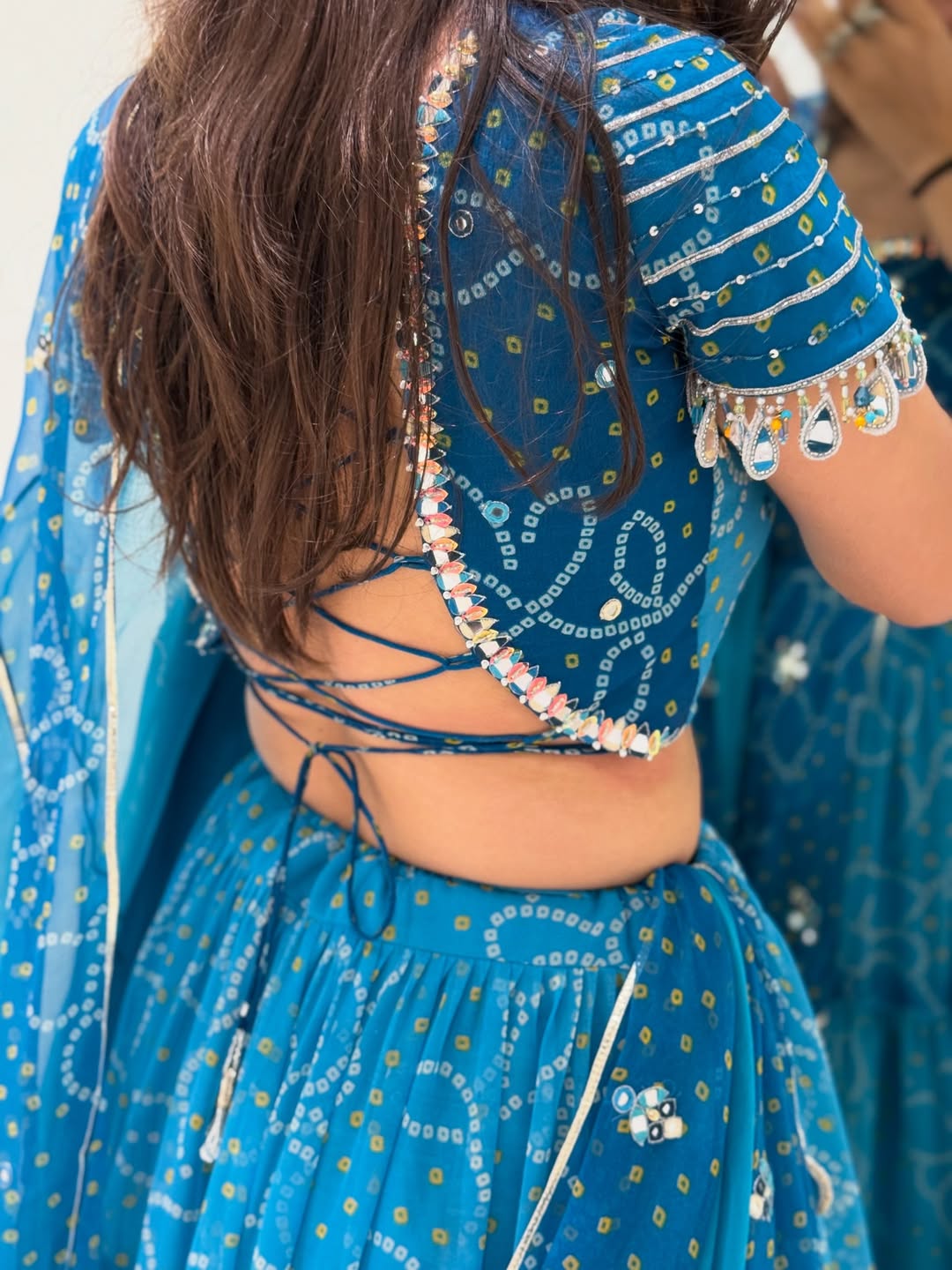 Ocean Bloom Shaded Bandhani Navratri Special Lehenga Choli