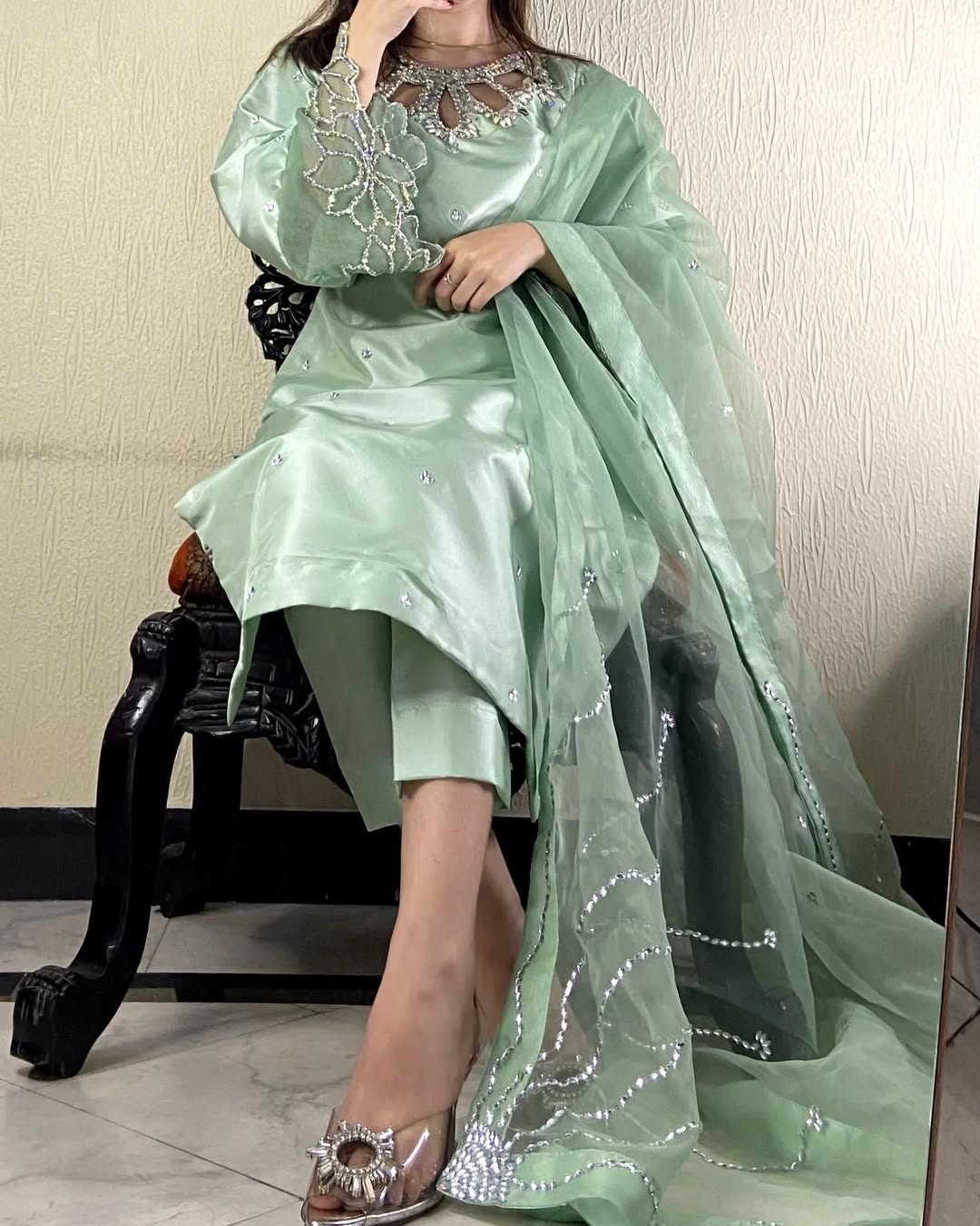 Zaya Mint A Luxe Silk Mint Green Silk Kurta Set